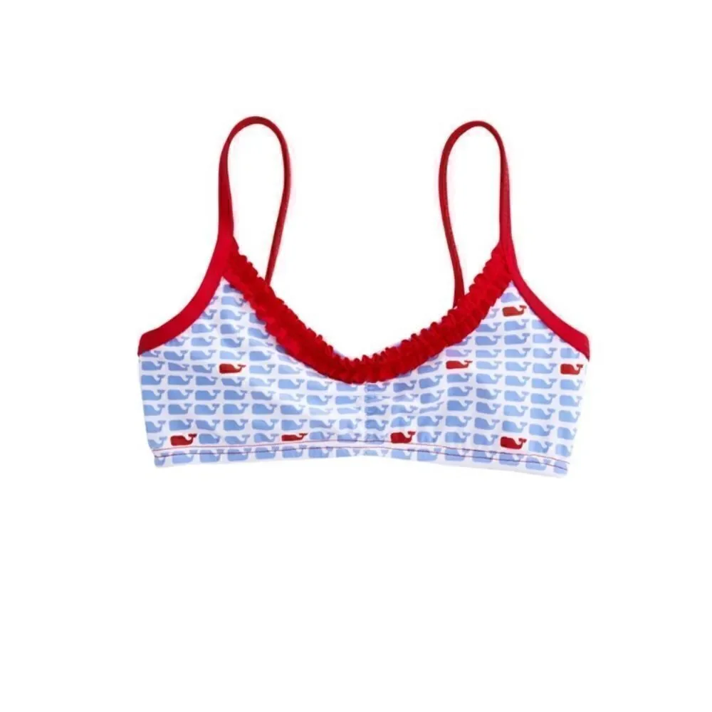 Vineyard Vines Party Whale Print Bikini Top Girl's XL